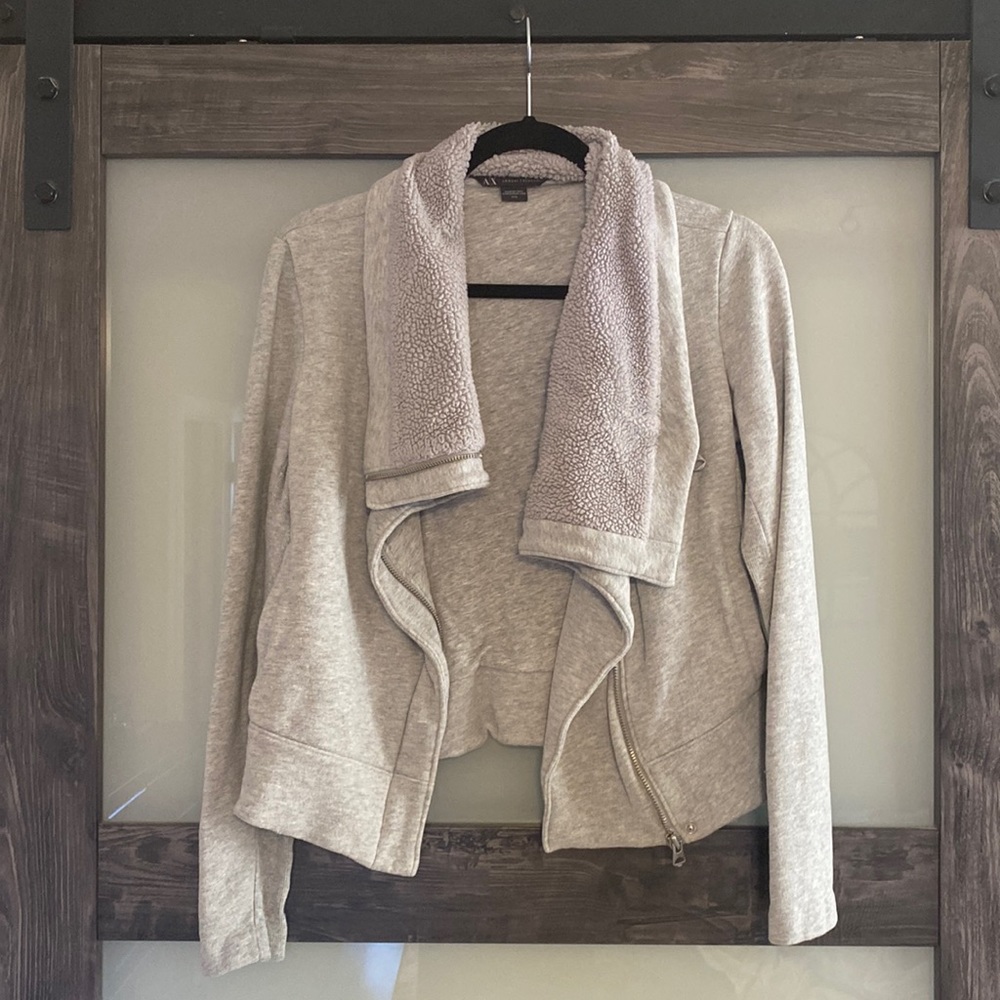 Armani Exchange Zippered Cotton Sweater Jacket